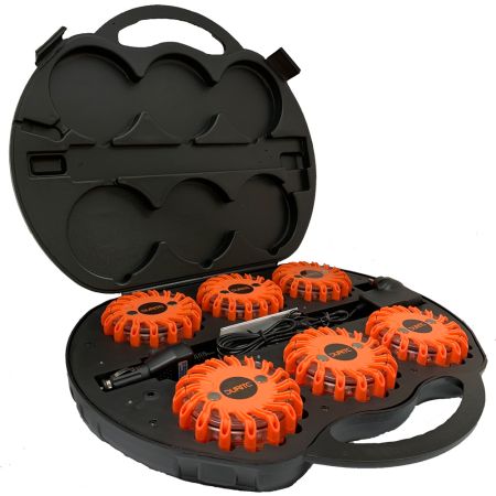 Rechargeable Magnetic LED Warning Flares - 6 Pack
