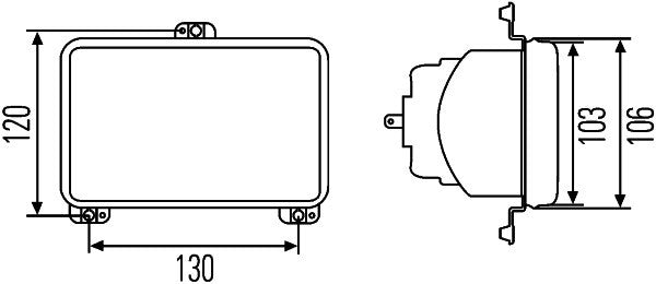 HELLA 1AB 006 277-127 Halogen Insert Headlight 12/24V rectangular Crystal clear Blade Terminal - left /right Quantity: 36