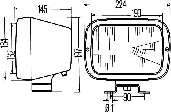 HELLA 1AE 004 234-001 Halogen Headlight 12/24V Blade Terminal - left /right