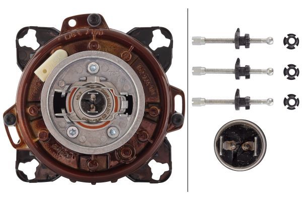 HELLA 1BL 008 193-001 Halogen/DE Insert Headlight 90mm Essential 12V round CCC Crystal clear Blade Terminal- right/left
