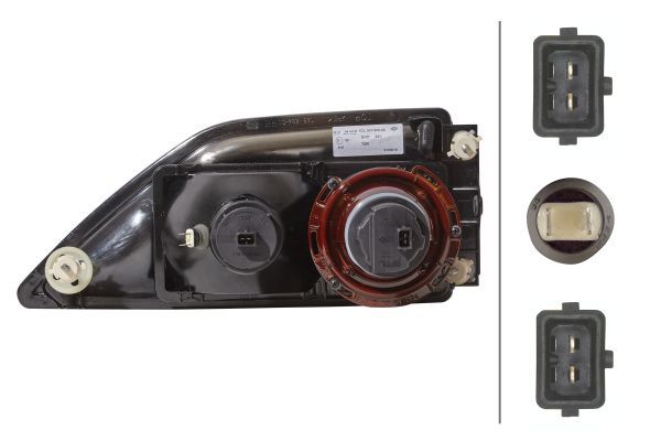 HELLA 1DL 007 859-021 DE/Halogen Headlight for right-hand traffic- right