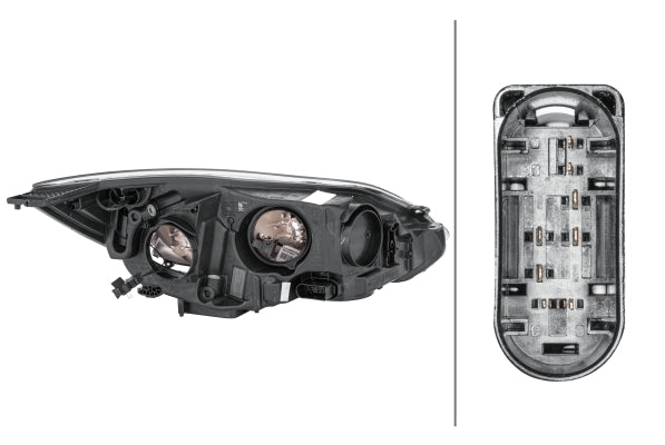 HELLA 1EA 354 994-011 Halogen Headlight for Ford Focus III Chrome for right-hand traffic - left