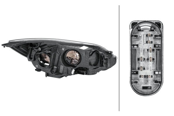 HELLA 1EA 354 994-031 Halogen Headlight for Ford Focus III Black for right-hand traffic - left