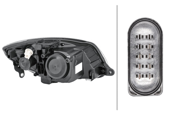 HELLA 1ED 247 025-211 Single Headlight/FF/Halogen Headlight for Skoda Fabia II (542) for right-hand traffic - left