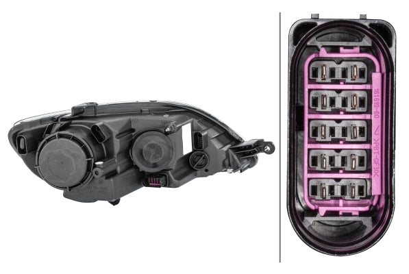 HELLA 1EE 009 948-051 FF/Halogen Headlight for VW Golf Plus (5M1, 521) for right-hand traffic - left