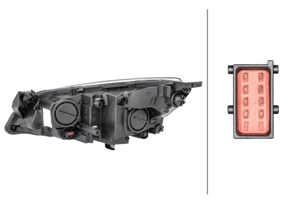 HELLA 1EG 010 011-321 FF/Halogen Headlight for Opel Astra J (P10) Chrome for right-hand traffic- right
