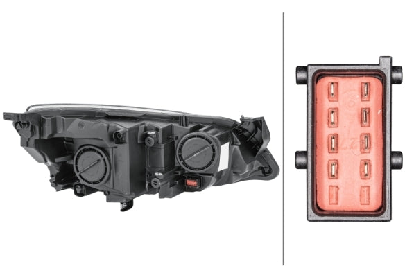 HELLA 1EG 010 011-351 FF/Halogen Headlight for Opel Astra J (P10) Black for right-hand traffic - left