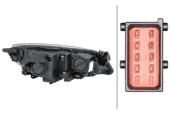 HELLA 1EG 010 011-371 Halogen/FF Headlight for Opel Astra J (P10) Sport, SXI, SRI Black for right-hand traffic - left