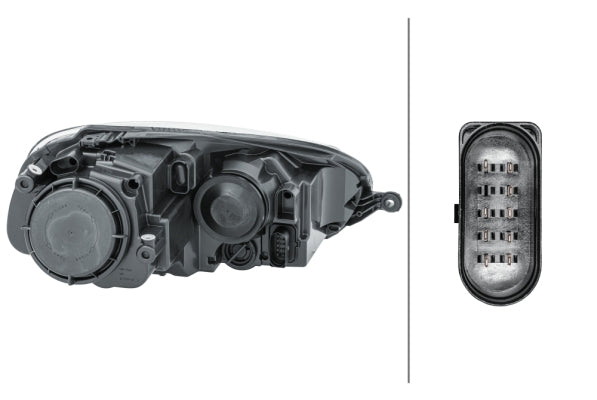 HELLA 1EG 247 007-411 Halogen Headlight for VW Golf V (1K1) Grey for right-hand traffic - left