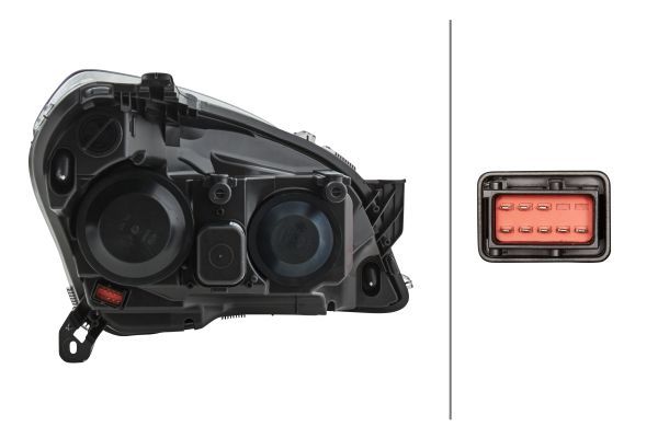 HELLA 1EG 270 370-311 Halogen Headlight for Opel Astra H (A04) Black for right-hand traffic - left