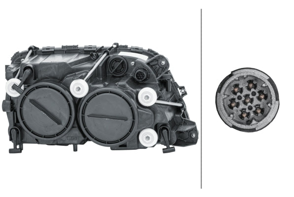 HELLA 1EH 009 513-031 Halogen/FF Headlight for Mercedes-Benz Actros MP3 for right-hand traffic - left