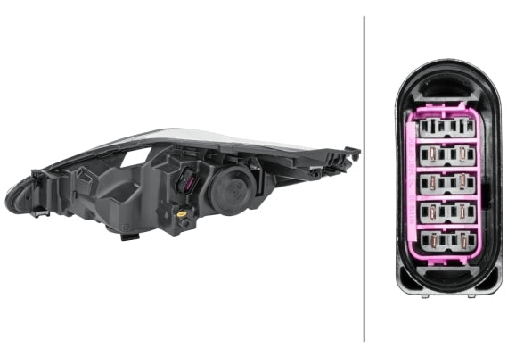 HELLA 1EJ 247 045-321 FF/Halogen Headlight for Ford Fiesta VI (CB1, CCN) Chrome/Black for right-hand traffic- right