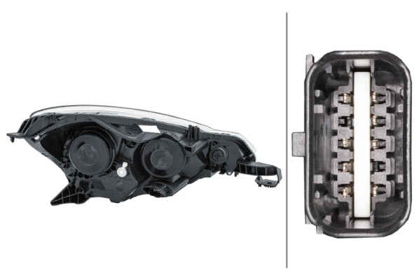 HELLA 1EJ 354 674-051 Bulb Headlight for Citroën Ds3 Chrome/Black for right-hand traffic - left