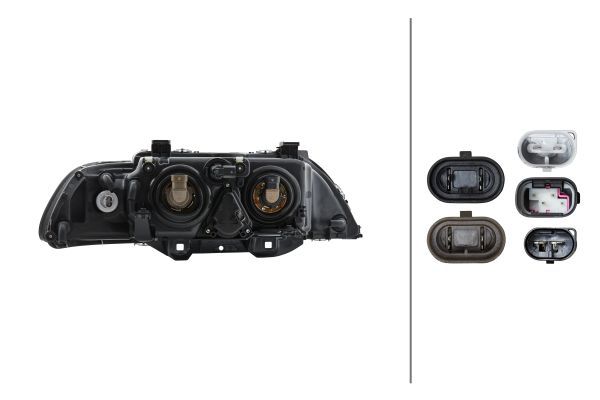 HELLA 1EL 008 053-511 Halogen/FF/DE Headlight for BMW 5 (E39) Yellow for right-hand traffic - left