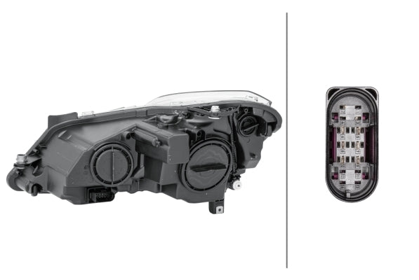 HELLA 1EL 009 647-921 DE/Halogen Headlight for Mercedes-Benz E-Class Coupe (C207) for right-hand traffic- right