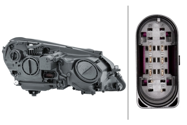 HELLA 1EL 010 800-011 DE/Halogen Headlight for Mercedes-Benz E-Class (W212) for right-hand traffic - left