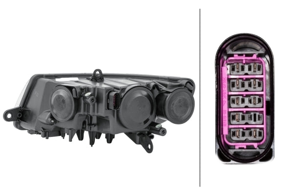 HELLA 1EL 247 047-261 FF/Halogen/DE Headlight for Skoda Superb II Estate (3T5) for right-hand traffic- right