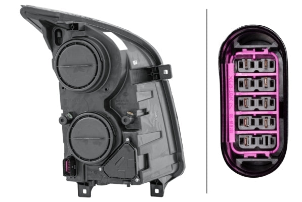 HELLA 1ER 247 017-051 FF/Halogen Headlight for VW Crafter 30-50 Box (2E_) for right-hand traffic - left