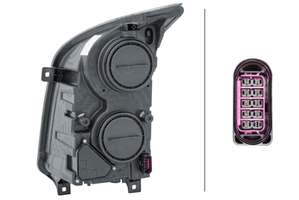 HELLA 1ER 247 017-061 FF/Halogen Headlight for VW Crafter 30-50 Box (2E_) for right-hand traffic- right