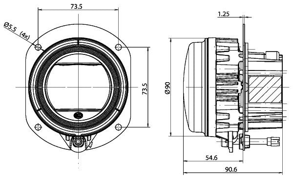HELLA 1F0 011 988-031 LED/DE-Spotlight 90mm performance L4060 24/12V round SAE Clear diffusing lens Crystal clear - left /right