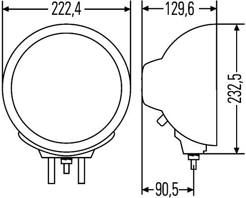 HELLA 1F8 007 560-011 Halogen-Spotlight Luminator Metal 12/24V round Patterned diffusing lens Crystal clear Cable: 800mm - left /right