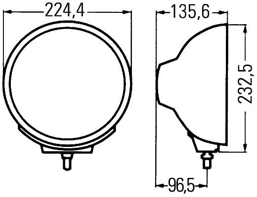 HELLA 1F8 007 560-621 Xenon-Spotlight Luminator Xenon 12V round Clear diffusing lens Black/Crystal clear Cable: 2600mm- right/left