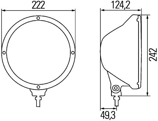 HELLA 1F8 009 797-451 Hybrid-Spotlight Rallye 3003 Celis 24/12V round SAE Clear diffusing lens Crystal clear Cable: 450mm- right/left