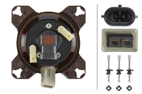 HELLA 1K0 008 191-131 Halogen/FF Insert, spotlight 90mm Essential 12V round CCC Clear diffusing lens Front