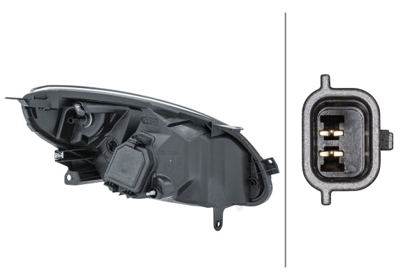 HELLA 1L7 271 510-371 FF Headlight for Renault Twingo II (CN0_) Black for left-hand traffic - left