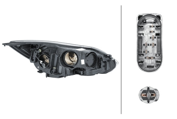 HELLA 1LA 354 994-071 Halogen Headlight for Ford Focus III Black for left-hand traffic - left
