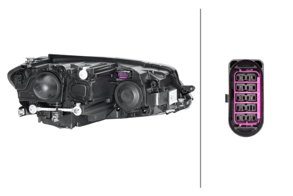 HELLA 1LB 013 924-031 FF/Halogen Headlight for VW Golf VII (5G1, BQ1, BE1, BE2) for left-hand traffic - left