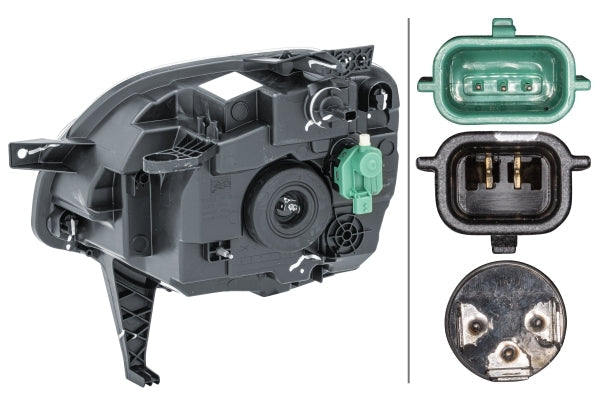 HELLA 1LD 011 561-041 Halogen Headlight for Renault Twingo III (BCM_) for left-hand traffic- right