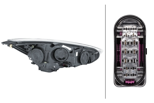 HELLA 1LE 354 827-031 Bulb Headlight for Ford Focus III Chrome for left-hand traffic - left