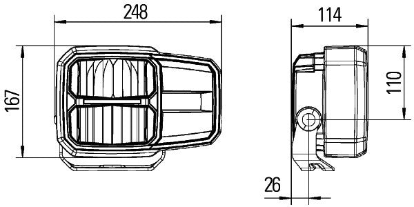 HELLA 1LE 996 374-031 LED Headlight C140 24/12V SAE/ECE transparent DEUTSCH plug - left