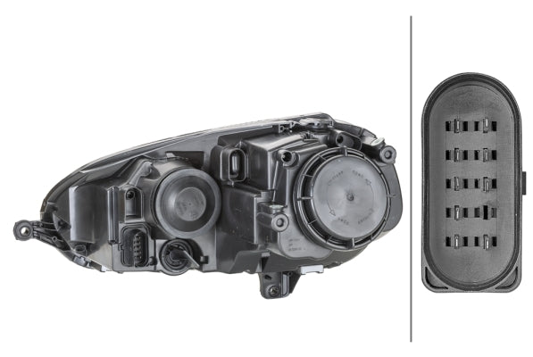 HELLA 1LG 247 007-601 Halogen Headlight for VW Golf V (1K1) Chrome for left-hand traffic- right