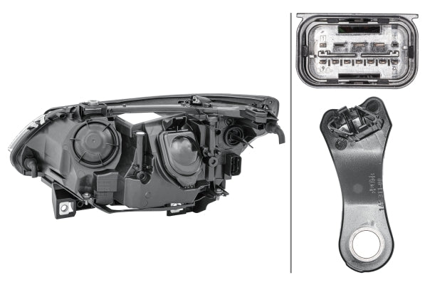 HELLA 1LL 009 449-041 Halogen/DE Headlight for BMW 5 (E60) for left-hand traffic- right