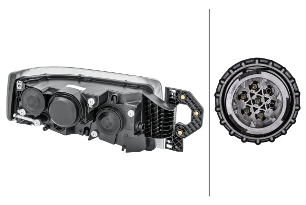 HELLA 1LL 011 899-311 Halogen/DE Headlight for Renault Trucks Premium II Distr./Lander Black for left-hand traffic - left