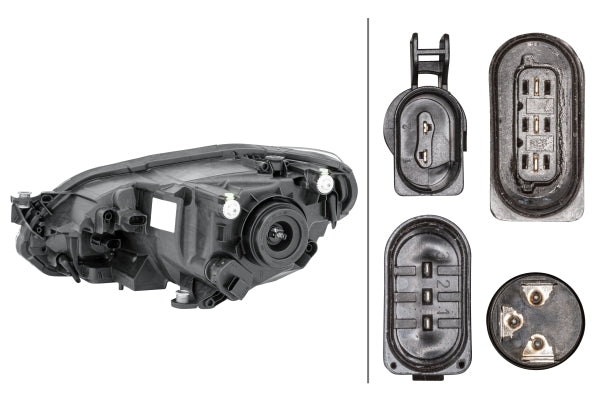 HELLA 1LL 012 644-041 FF/Halogen Headlight for VW Up (121, 122, BL1, BL2) for left-hand traffic- right