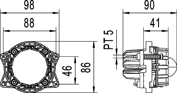 HELLA 1TL 998 670-041 Symmetric/LED Headlight Modul 60 12V CCC transparent - left /right