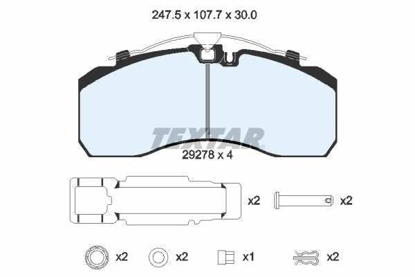 2927802 Textar Brake Pad Set - DAF / Dennis / Mercedes Benz