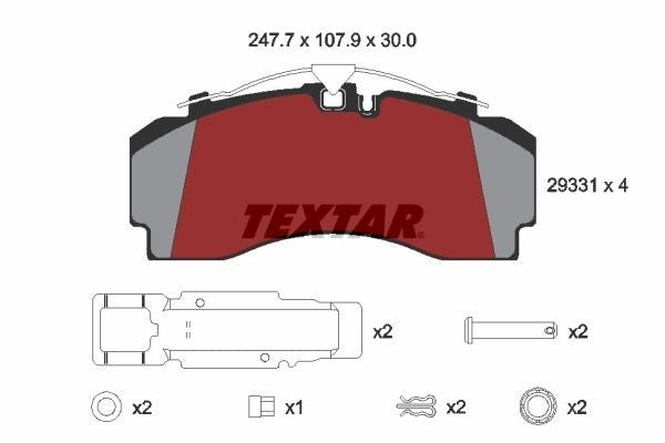 2933101 Textar Brake Pad Set - Scania