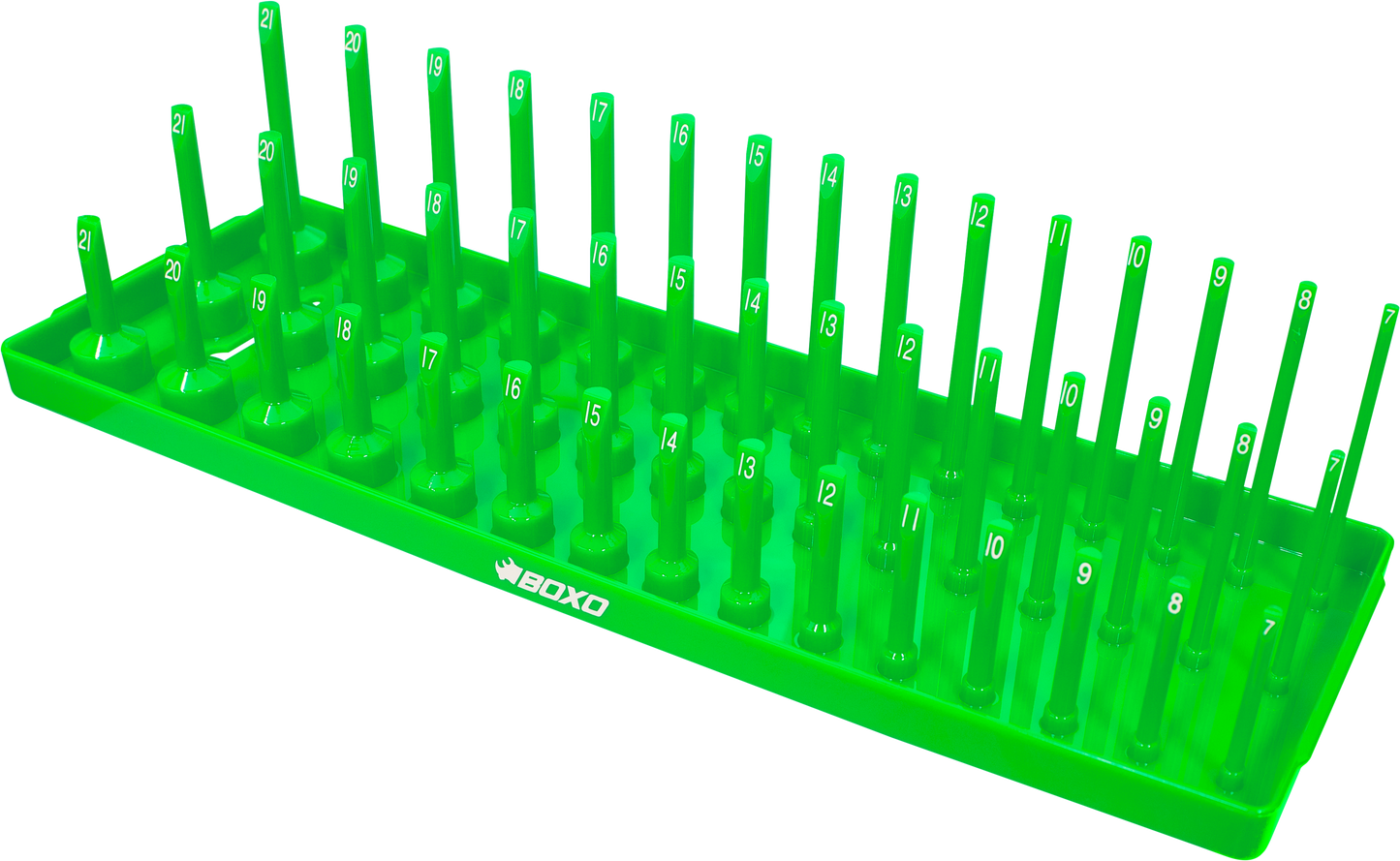 BOXO 45Pc 3/8" 3-Tier Vertical Socket Tray - Green or Red