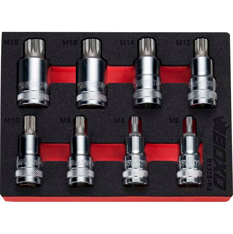 8 Pce 1/2" Spline Bit Socket Set-Boxo-Equipment