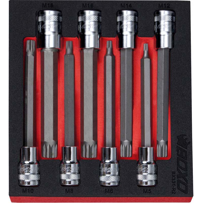 8 Pce 1/2" Long Spline Bit Socket Set-Boxo-Equipment