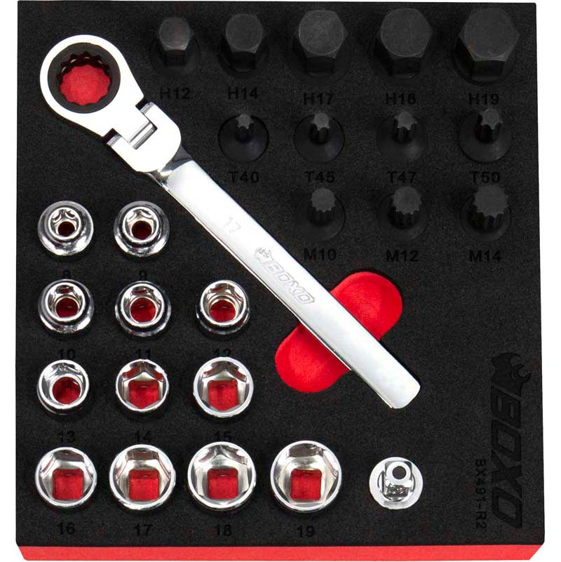 26 Pc 3/8" Low Profile Go-Through Socket Set-Boxo-Equipment