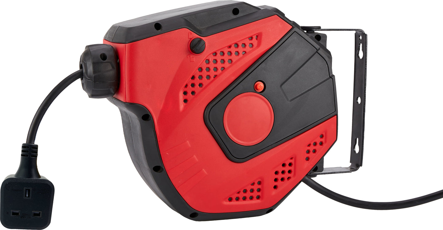 POWERHAND 15m Retractable Extension Cord Reel