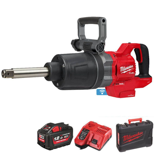 Milwaukee M18ONEFHIWF1D-121C M18 One Key FUEL High-Torque D-Handle 1" Impact Wrench with Friction Ring & Extended Anvil