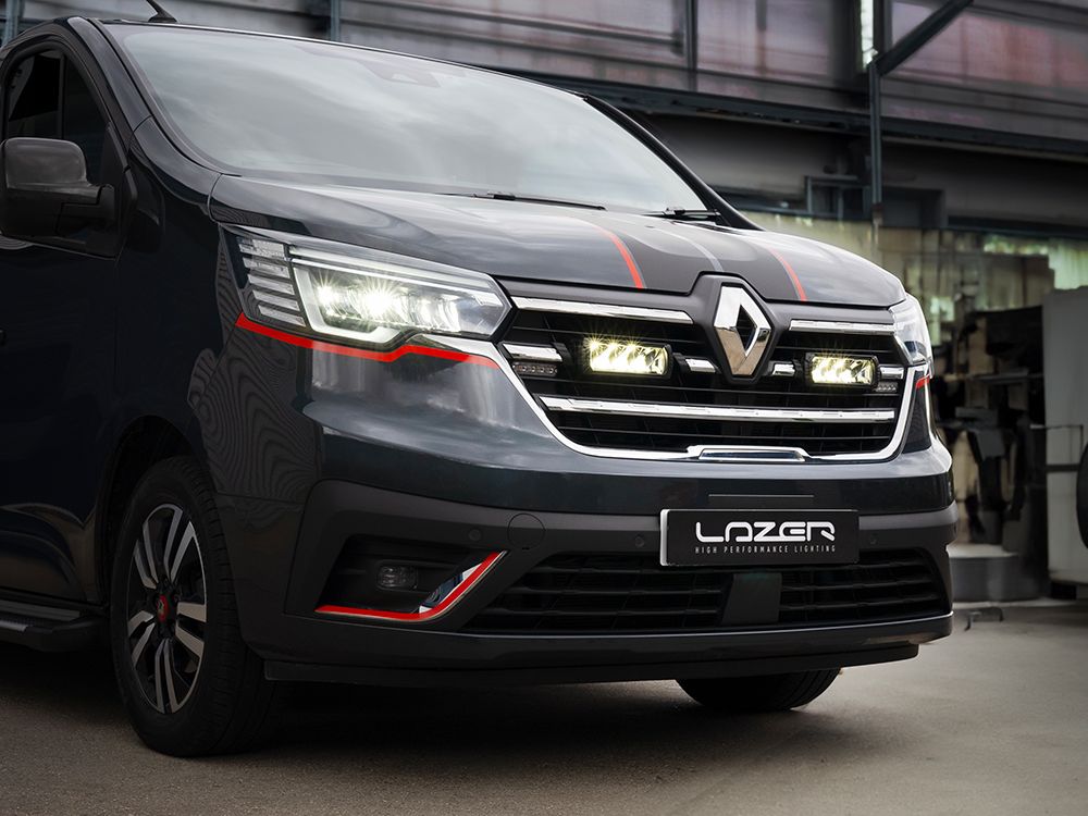 LAZER LAMPS Renault Trafic (2023+) - Grille Mount Kit - Elite (includes: 2x Triple-R 750 Elite (Gen2), 1x GM-RNTR-02K, 1x 2L-LP-120)