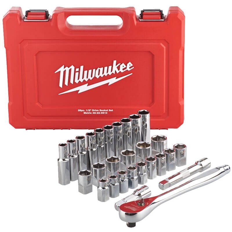 Milwaukee 1/2in Metric Ratchet + Socket Set
