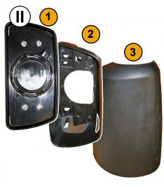 Iveco Eurotech Trakker Eurocargo Stralis Tector 04/2006> Main Mirror Back Cover RH Class II Drawing No. 3